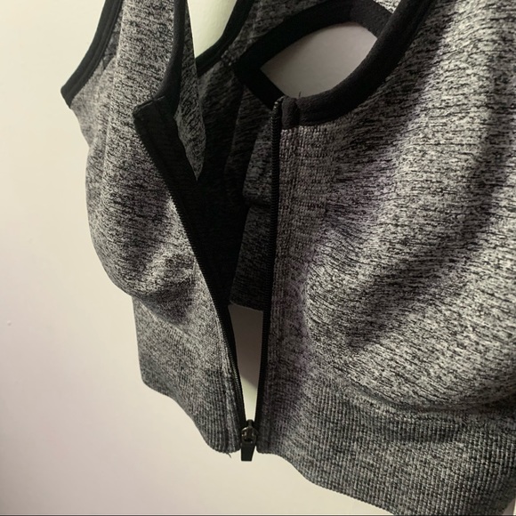 90 Degree by Reflex Grey & Black Racerback Sports Bra - Picture 5 of 6